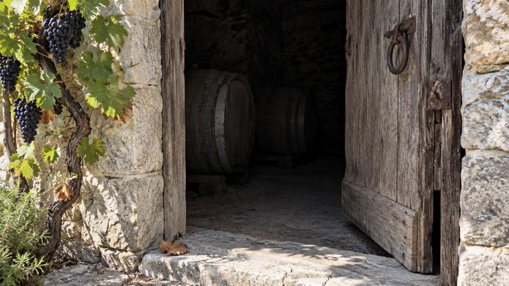 The cellar door seen from outside