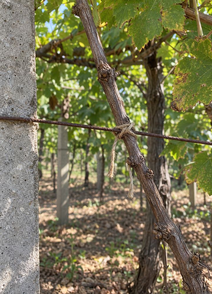 Wire and knot of the vine